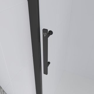 Душевая дверь Veconi Evo 100 B, 1800x1950, черный матовый, стекло тонированное матовое